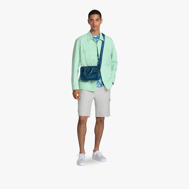 Cotton Workwear Overshirt With Scritto Pocket, SAGE, hi-res 5