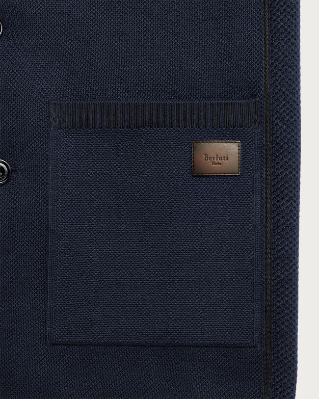 Shadow Jacket with Leather Detail, Navy, hi-res