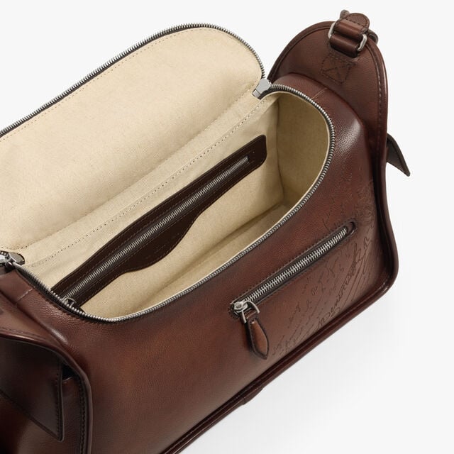 Sac Bandoulière Périple Barrel Bag En Cuir Scritto, SOFT BROWN, hi-res 7