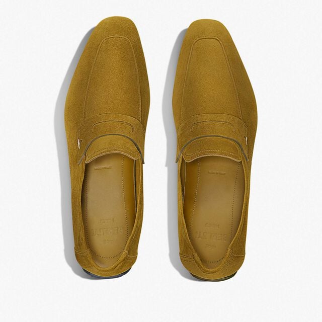 Lorenzo Drive Scritto Camoscio Calf Leather Loafer, ACID GREEN, hi-res 3