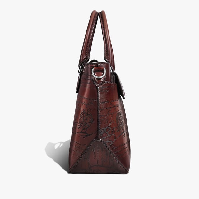 Toujours Xs Pocket Scritto Leather Tote Bag, LEGNO BRUCIATO, hi-res 4