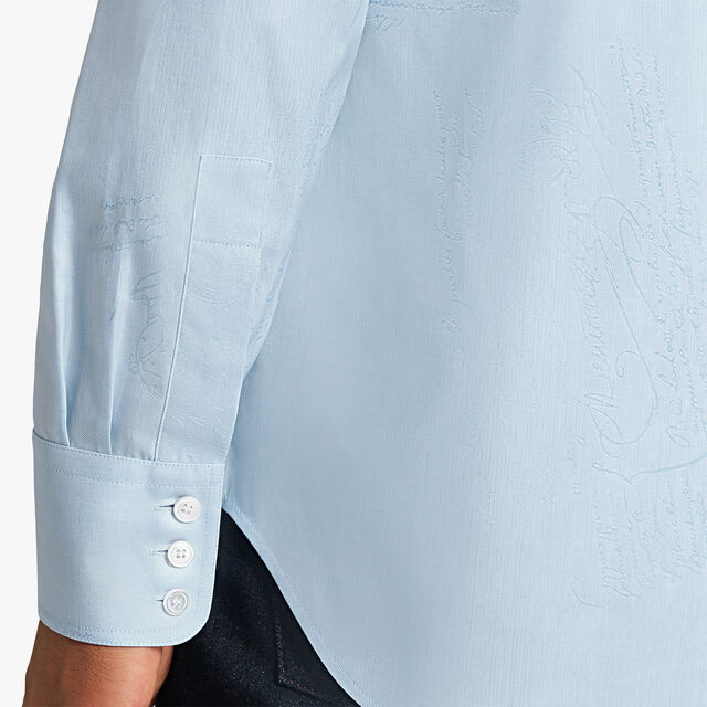 Chemise Alessandro À Col Boutonné En Coton Scritto, SKY BLUE, hi-res 7