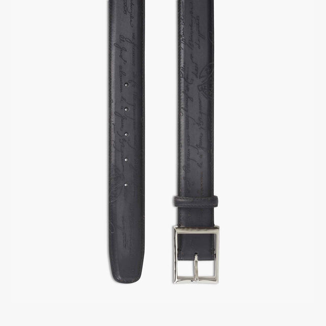 Classic Scritto Leather Belt - 35 mm, NERO, hi-res 2