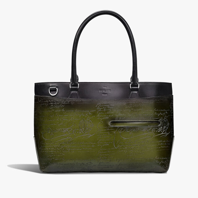 Toujours Mini Gradiant Scritto Leather Tote Bag, NERO GRIGIO + NERO CAVIAR, hi-res 1