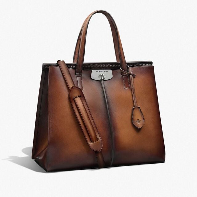 Luti 38 Leather Tote Bag, CACAO INTENSO, hi-res 2