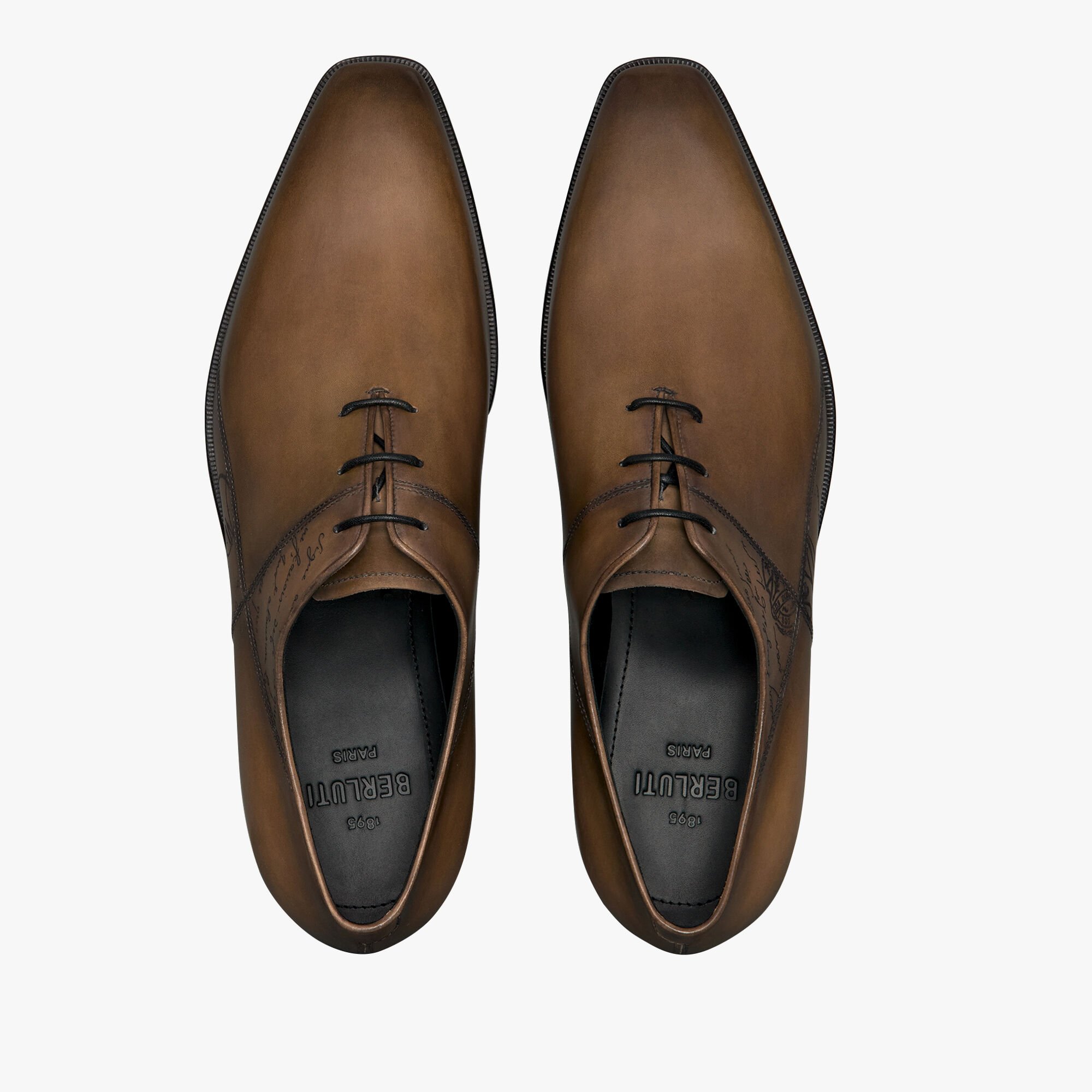 Alessandro Demesure Patchwork Scritto Leather Oxford, OLIVE, hi-res 3