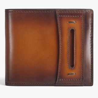 Makore Slim Andy Compact Wallet In Leather, CACAO INTENSO, hi-res