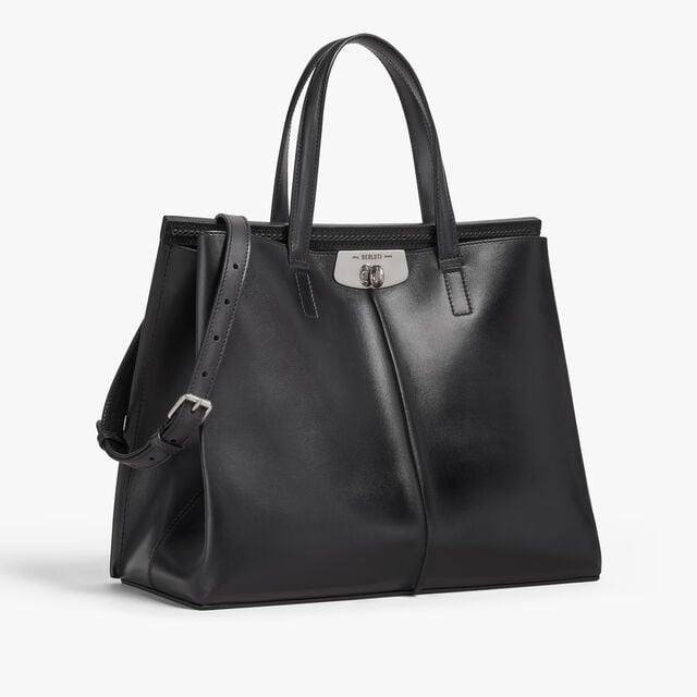 Luti 38 Leather Tote Bag, NERO GRIGIO, hi-res 6