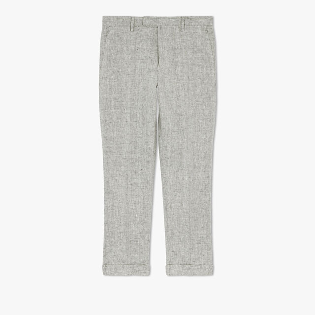 Pantalon Formel En Lin, LINEN / LIQUORICE, hi-res 1