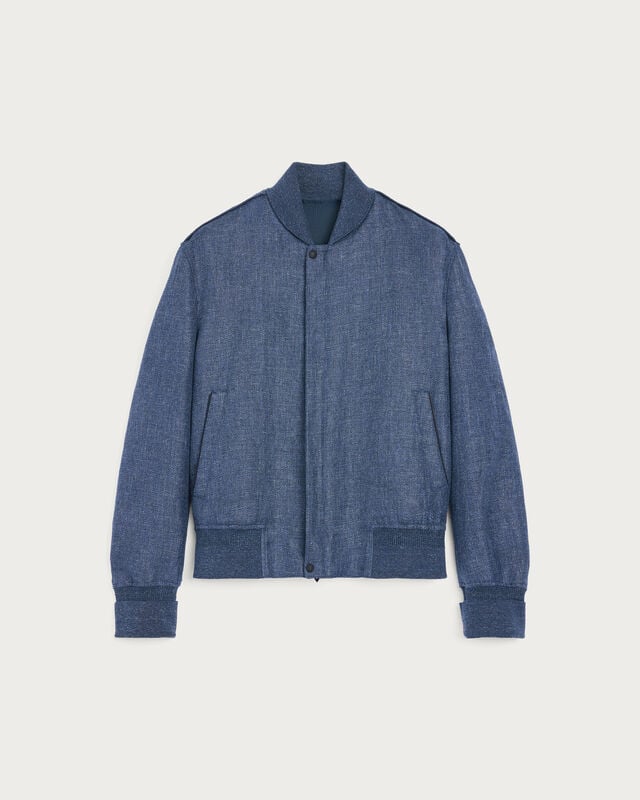 Light Bomber with Leather Details, Soladite Blue, hi-res