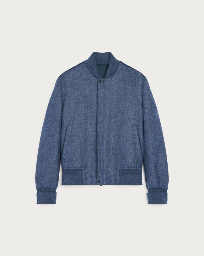 Light Bomber with Leather Details, Soladite Blue, hi-res