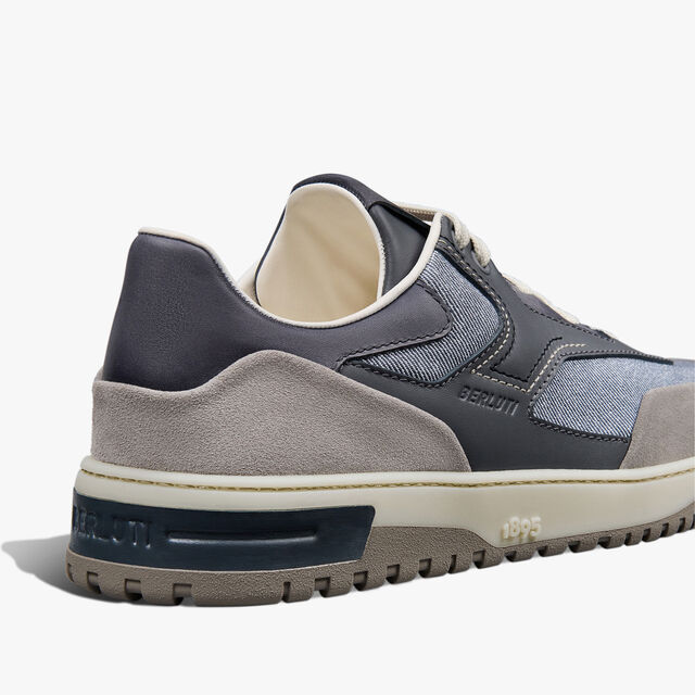 Playoff Suede Calf, Calf Leather And Textile Sneaker, ADRIATIC BLUE, hi-res 4