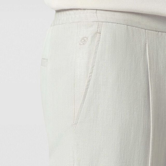 Cotton & Linen Relaxed Trousers, WHITE CANVAS, hi-res 5