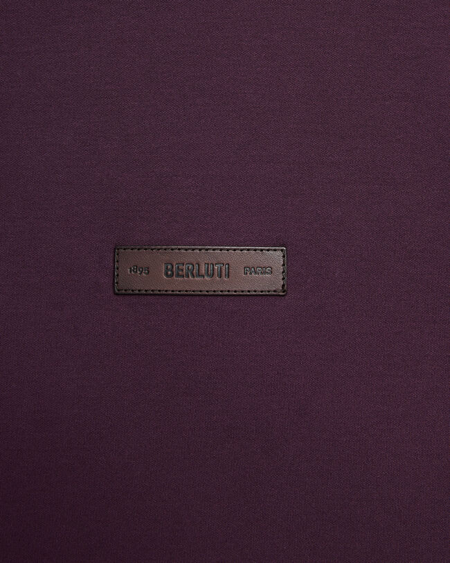 T-Shirt avec D&eacute;tail en Cuir, Purple Grape, hi-res