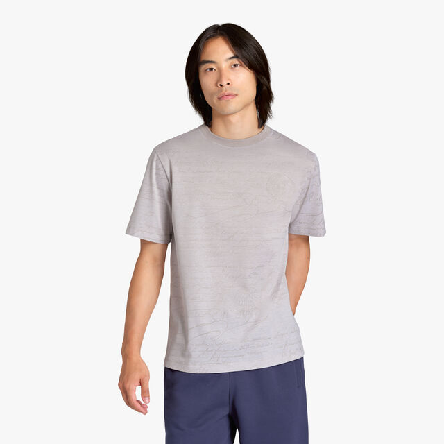 All Over Scritto Jacquard T-Shirt, PEARL GREY, hi-res 2