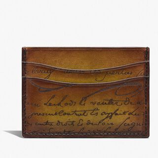 Bambou Scritto Leather Card Holder, JUNGLE GREEN, hi-res