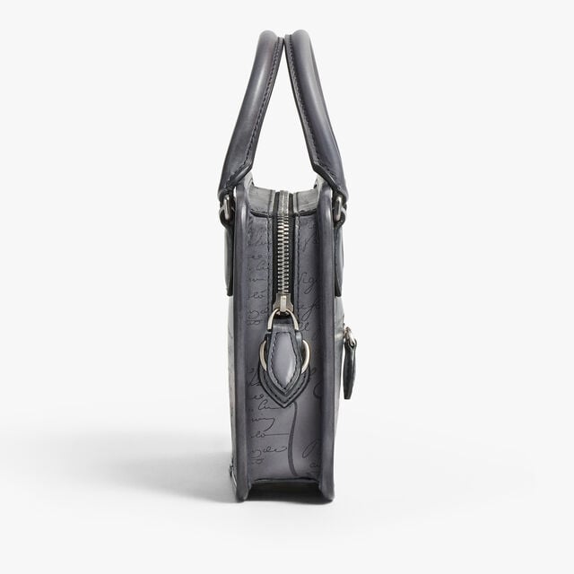 Un Jour Gulliver Scritto Leather Messenger, LIGHT ALUMINIO, hi-res 4
