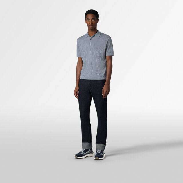 Diagonal Scritto Polo, TITANIUM BLUE, hi-res 4