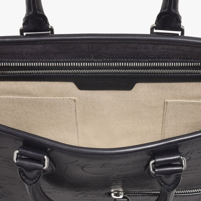 Un Jour Mini Scritto Leather Briefcase, NERO GRIGIO, hi-res 12