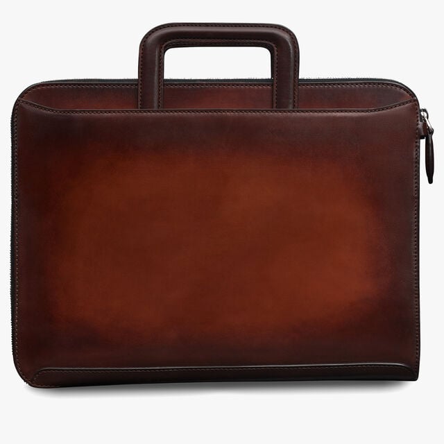 Lift II Scritto Leather Briefcase, CACAO INTENSO, hi-res 3