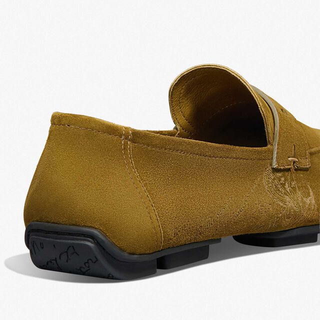 Mocassin Lorenzo Drive En Cuir De Veau Camoscio Scritto, ACID GREEN, hi-res 5
