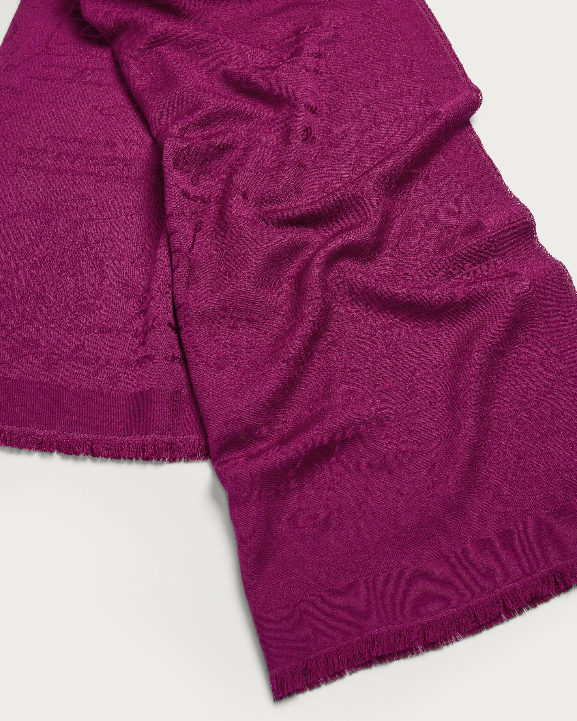 Scritto Pattern Scarf, Purple Fushia, hi-res