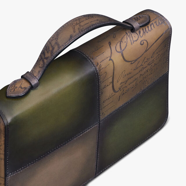 Itauba Wide Scritto Leather Long Zipped Wallet, OLIVE, hi-res 5