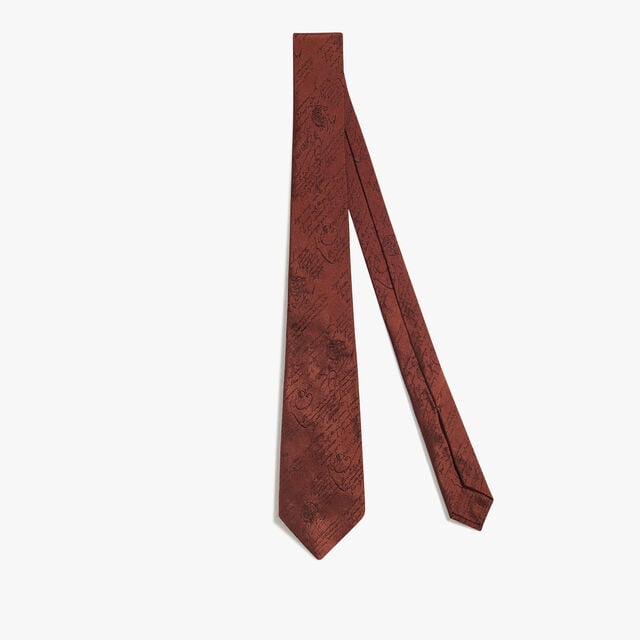 Classic Scritto Tie, CHESTNUT BROWN, hi-res 1