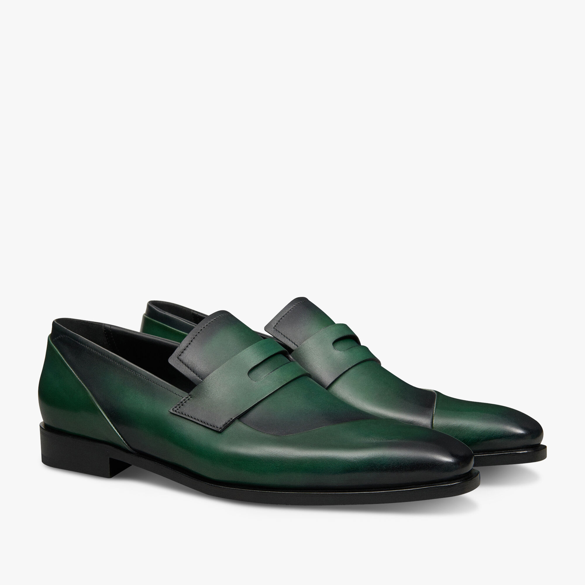 Andy Demesure Leather Loafer, BEETLE GREEN, hi-res 2