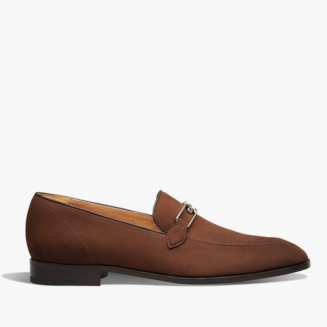 Mocassin B Volute En Cuir Nubuck, MARRONE CASTAGNA, hi-res 1
