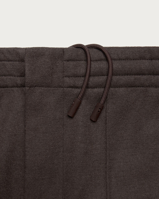 Jersey Pants with Leather Detail, Chocolate Brown, hi-res