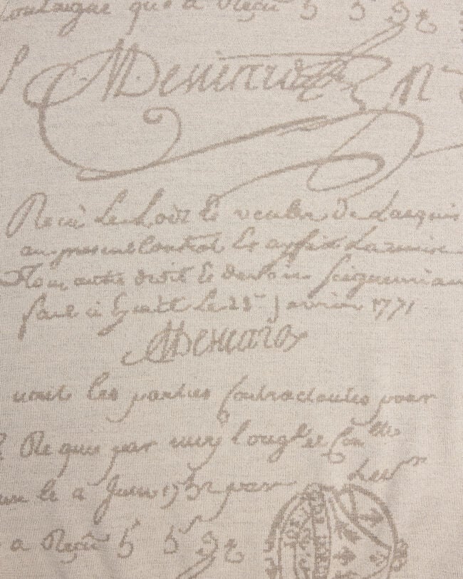 Scritto Pattern Crewneck, Woolly Beige, hi-res