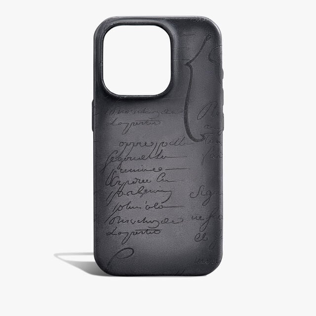 Scritto Leather iPhone 16 Pro Case, LIGHT ALUMINIO, hi-res 1
