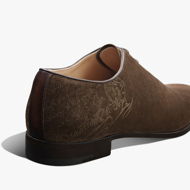 Alessandro Demesure Flex Scritto Camoscio Calf Leather Oxford, PEPPER, hi-res 5