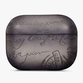 Scritto图纹皮革airpods Pro保护壳, LIGHT ALUMINIO, hi-res