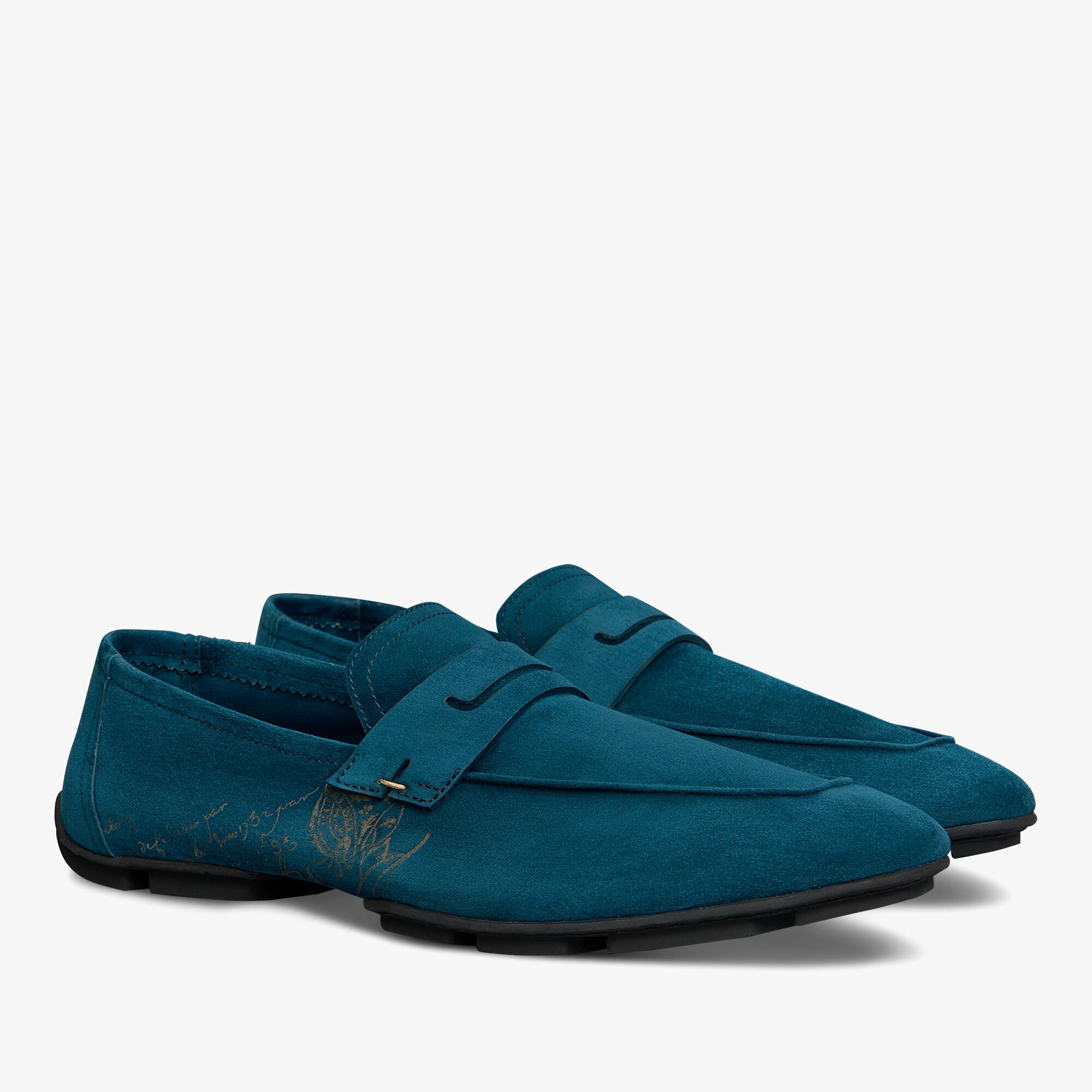 Lorenzo Drive Scritto Camoscio Leather Loafer, AVEIRO, hi-res 3