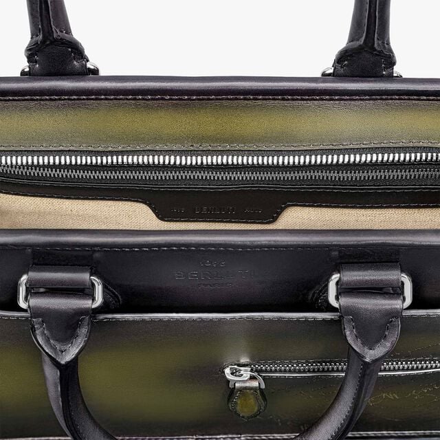 Un Jour Mini Gradiant Scritto Leather Briefcase, NERO GRIGIO + NERO CAVIAR, hi-res 7