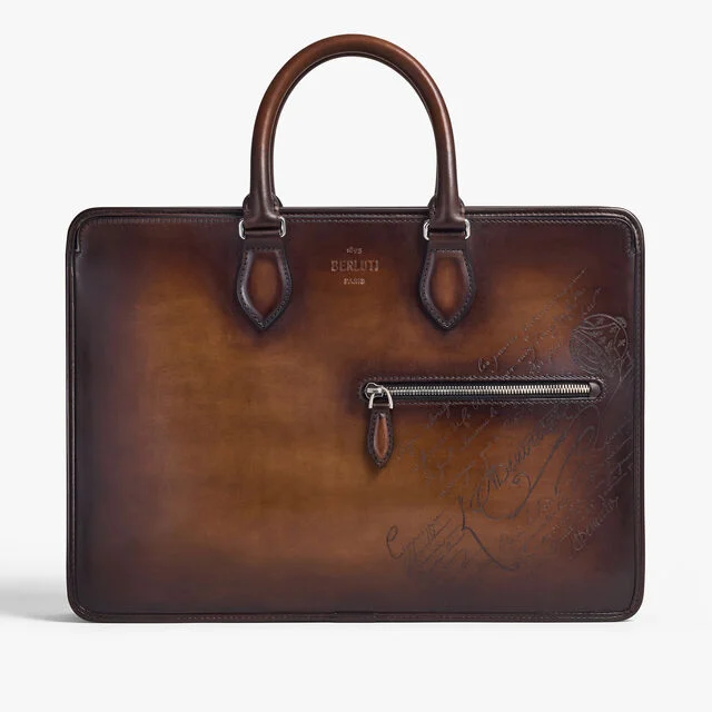 Un Jour Scritto Leather Briefcase