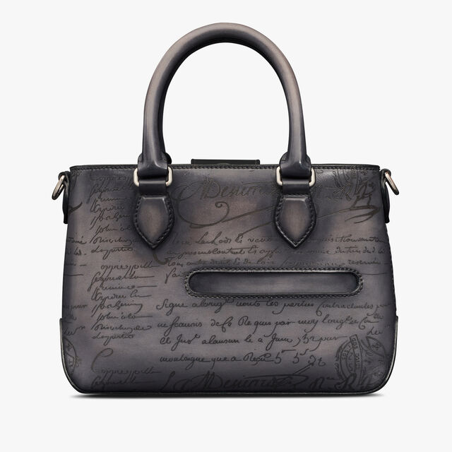 Sac Bandoulière Toujours Gulliver En Cuir Scritto, LIGHT ALUMINIO, hi-res 1