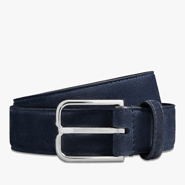 Essence Camoscio Leather 35 mm Belt, NAVY, hi-res 1