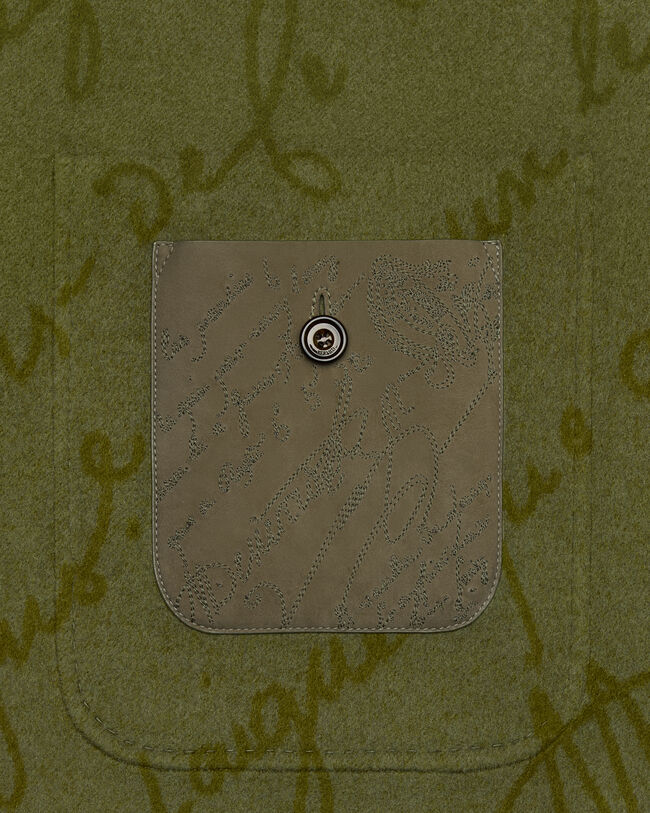 Double Face Foresti&egrave;re Jacket, Kaki & Internal Giant Scritto, hi-res