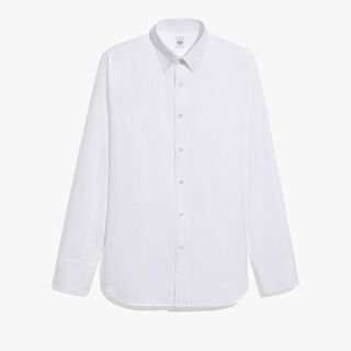 Cotton Scritto Button-Down Collar Shirt, BLANC OPTIQUE, hi-res