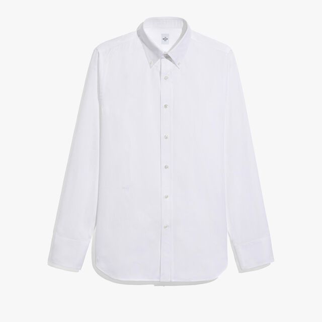 Cotton Scritto Button-Down Collar Shirt, BLANC OPTIQUE, hi-res 1