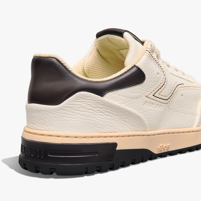 Playoff Deer Leather Sneaker, WHITE, hi-res 5