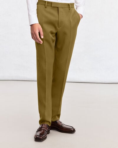 Alessandro Trousers with Leather Detail, Citrus Green, hi-res