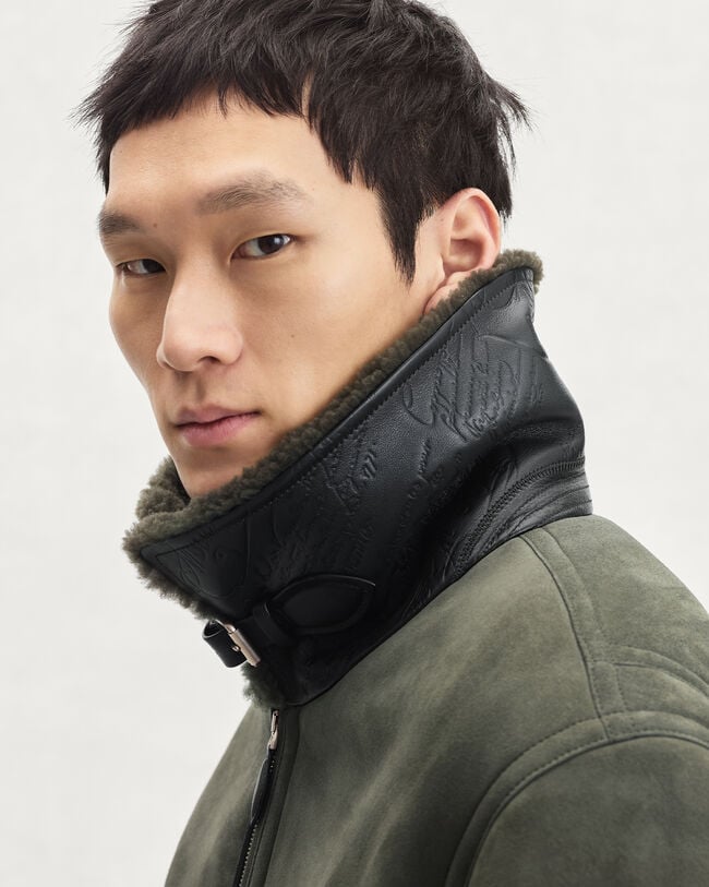 Shearling Blouson, Forest Green, hi-res