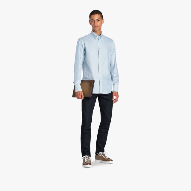 Chemise Alessandro À Col Boutonné En Coton Scritto, SKY BLUE, hi-res 5
