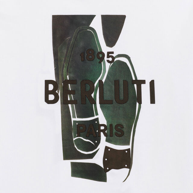 Berluti Artwork T-shirt, OPTIC WHITE/ WOODLAND GREEN, hi-res 4