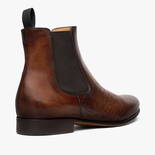Bottine Cursive Galet En Cuir Scritto, EBANO, hi-res 5