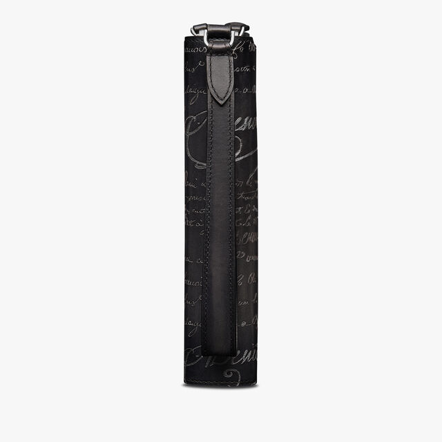 Tali Scritto Leather Long Zipped Wallet, NERO GRIGIO + SILVER, hi-res 3